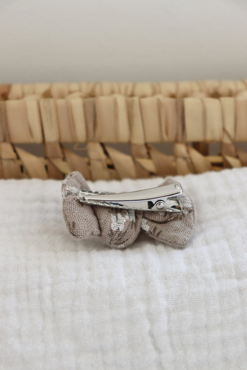 Abby gaze fleurs Beige