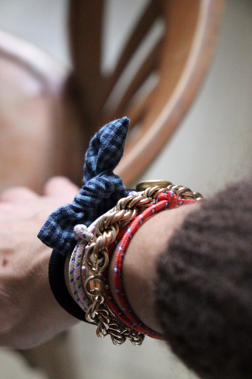 Trio Heidi Girl Seersucker bleu