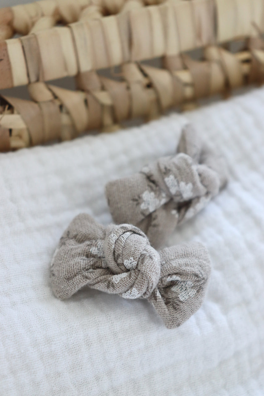 Abby gaze fleurs Beige