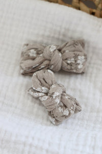Anna gaze fleurs Beige