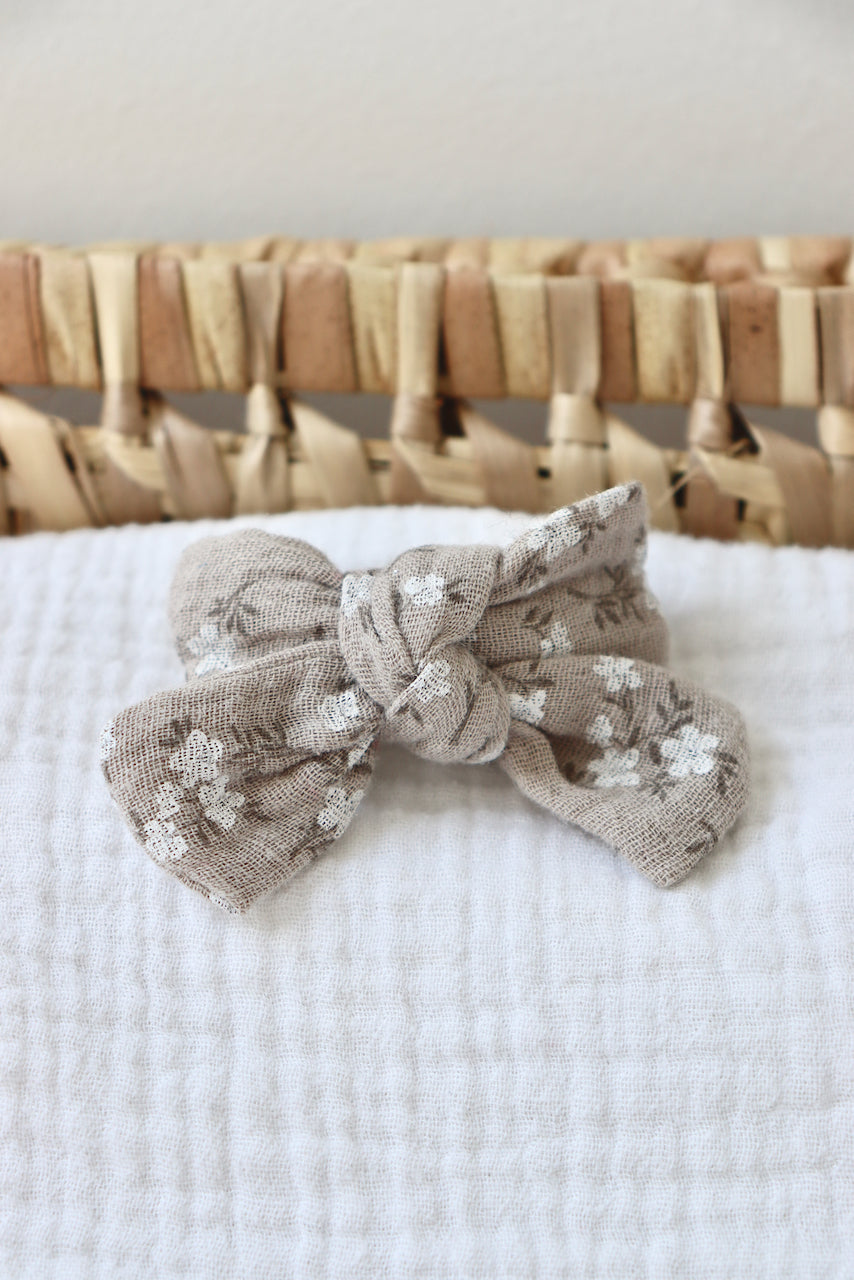 Isaure gaze fleurs Beige