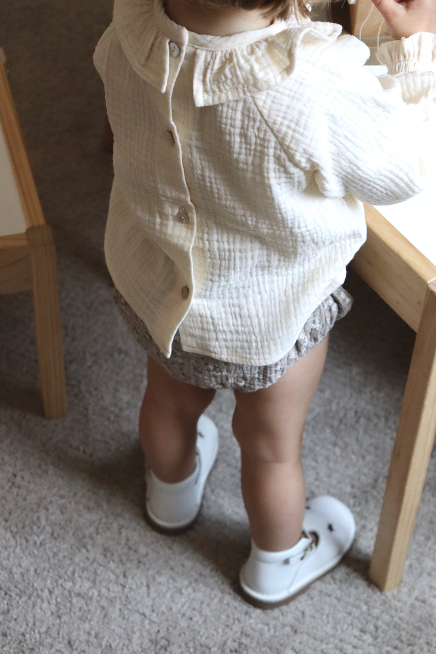 Gaston gaze fleurs Beige