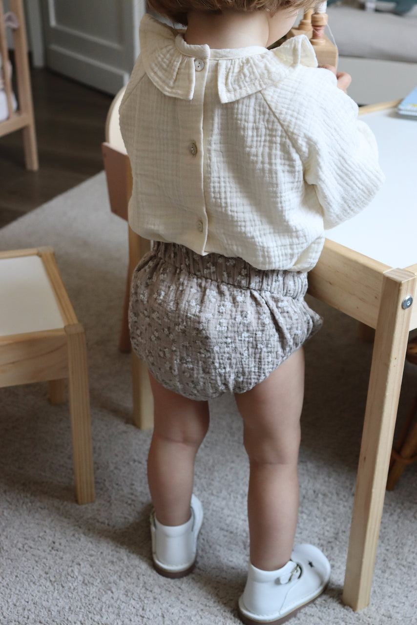 Gaston gaze fleurs Beige