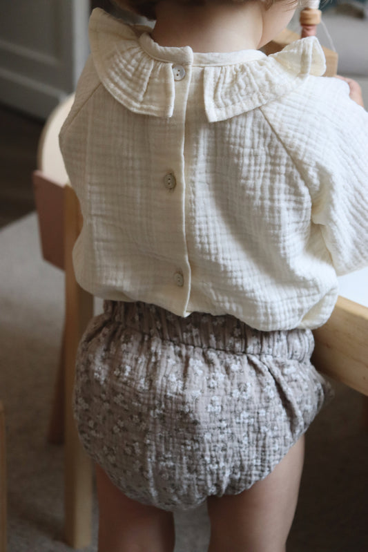 Gaston gaze fleurs Beige