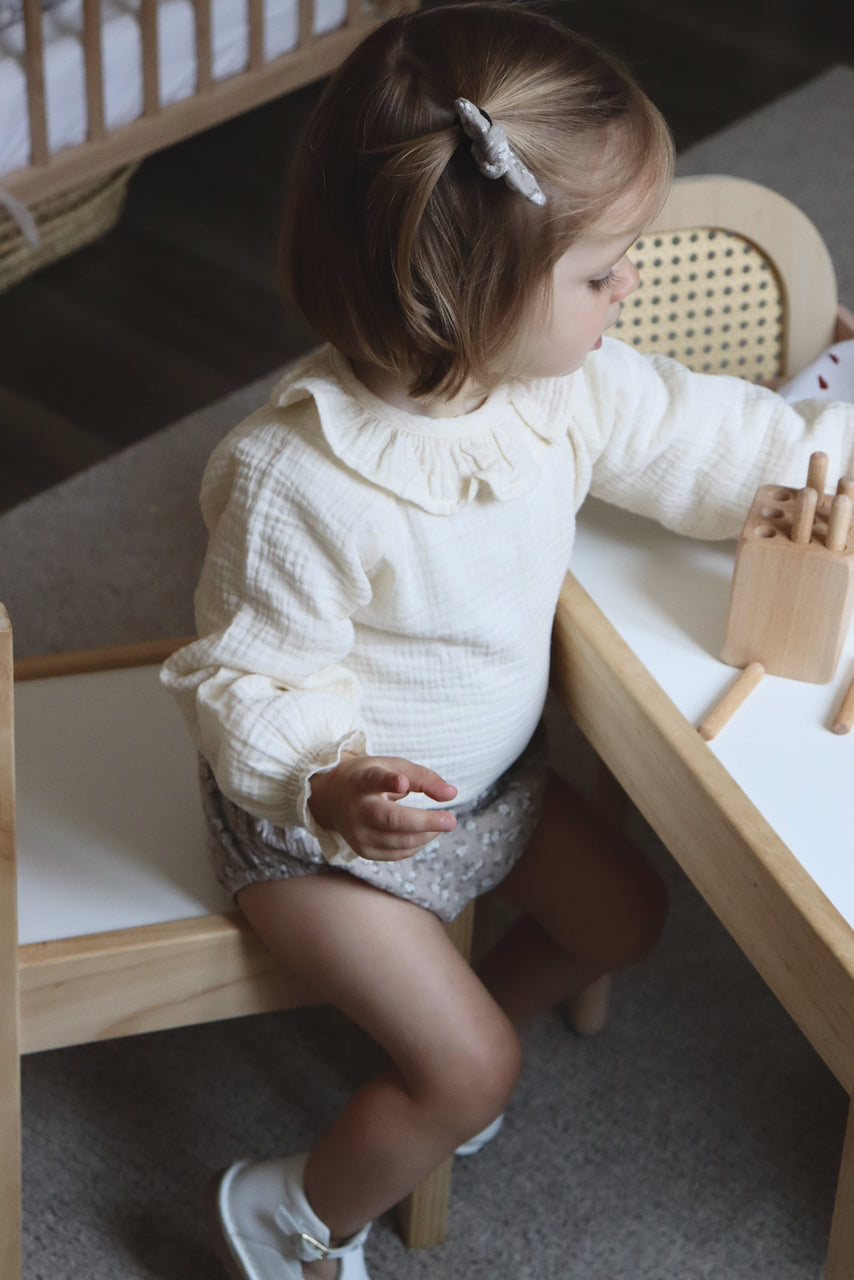 Gaston gaze fleurs Beige