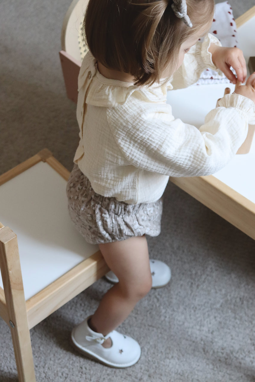 Gaston gaze fleurs Beige