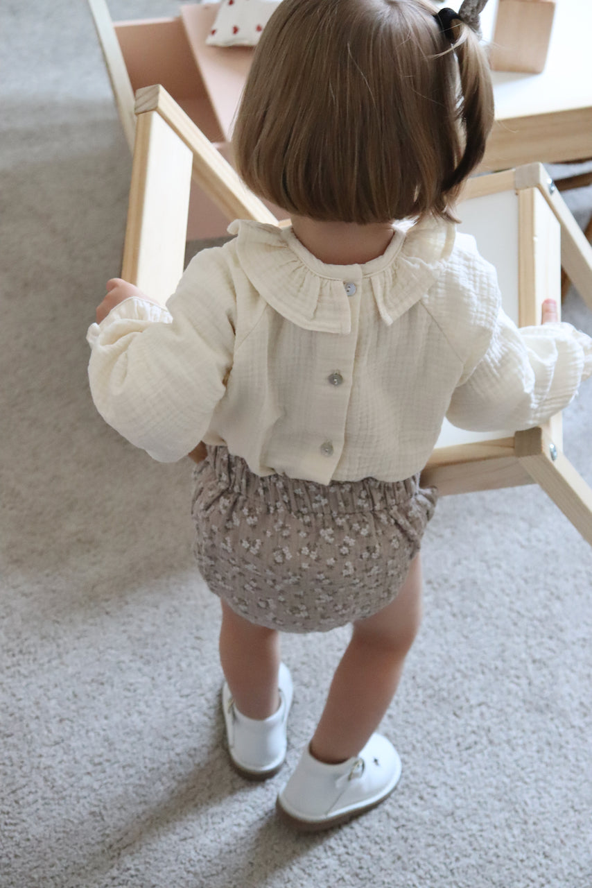 Gaston gaze fleurs Beige