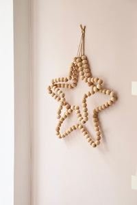 Etoile perles bois
