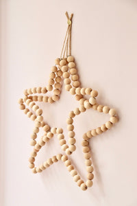 Etoile perles bois